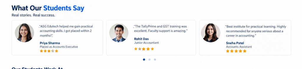 Student testimonials